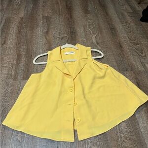 Amanda Uprichard Yellow Sleeveless Blouse